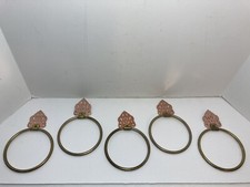 Lot of 5 Brass  Copper Towel Rings 4  