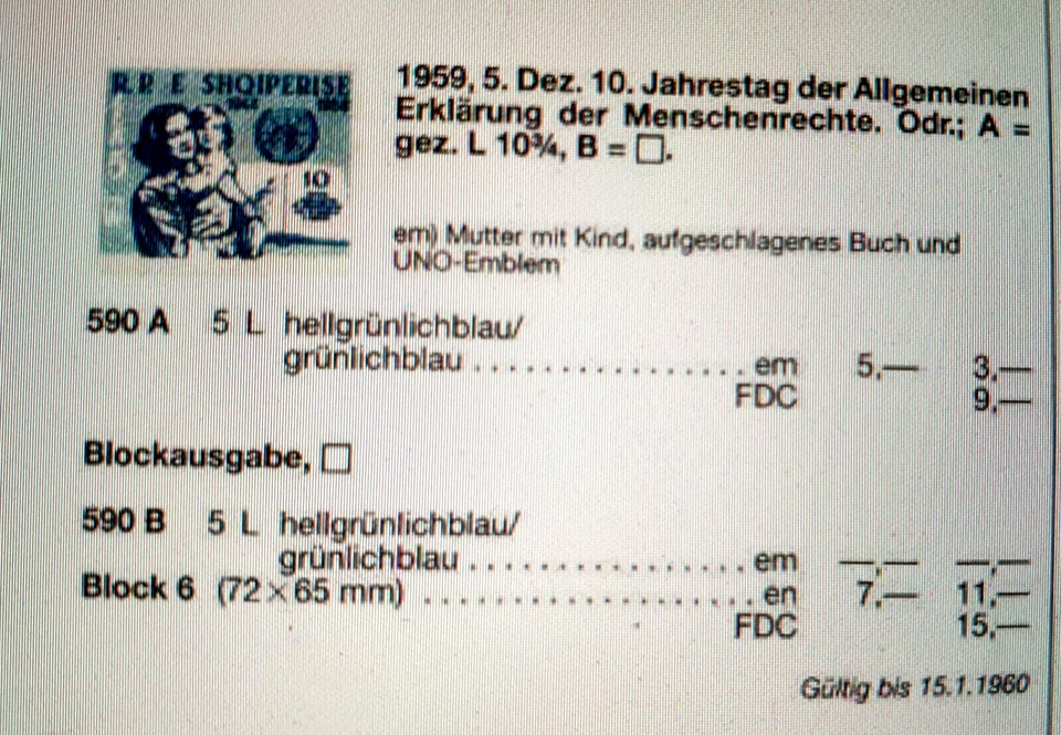 Albania 1958 imperforado Naciones Unidas - MNH Juego de 4 estampillas Mi 28,00 € Foto 4 de 4