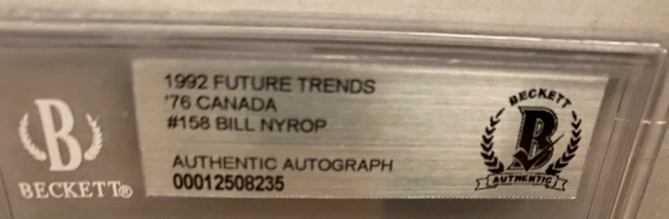 BILL NYROP SIGNED CARD 1992 76 CANADA CUP CARD BAS BECKETT AUTHENTICATED - Image 2 of 3