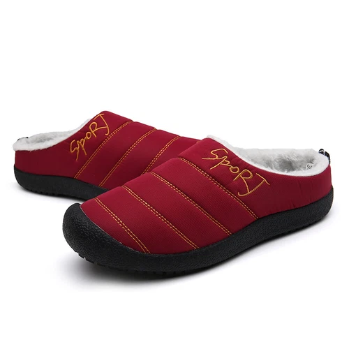 Winter Cotton Slippers Waterproof Plush Lining Warm Men Women Slippers Outdoor- - Picture 41 of 65