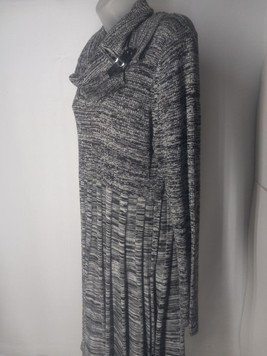 Dana Buchman Women Size Large Cowl Neck Sweater Dress Long Sleeve Midi  - Picture 4 of 10