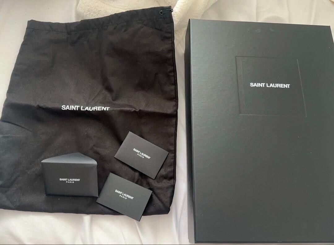 SAINT LAURENT boxと巾着袋 SAINT LAURENT Takeaway Box Bag Leather DUSTY VINTAGE w/Dust