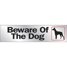 Hy-Ko  Beware Of Dog 2X8 Aluminum Sign 2" x 8" 10 pcs. 
