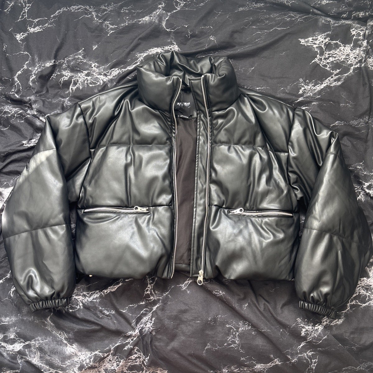 Pull Bear Faux Leather Bomber Jacket EU Size S Us Size S Mex 26