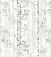 Safiyya Peel and Stick Wallpaper Light Green and White Contact Paper Tree For...