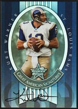 Kurt Warner 2000 Leaf Rookies & Stars Great American Signatures Auto /100 🔥