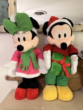 Disney Mickey  Minnie Mouse Holiday Christmas 24" Plush Door Greeters Set