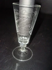 Circa 1910 Christian Moerlein V-Shaped Embossed Stemware Glass, Cincinnati, Ohio