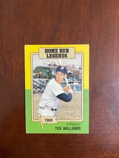 1986 Big League Chew HR Legends Ted Williams Boston Red Sox #8 HOF