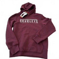 Hurley Hoodie Youth M 10-12 Maroon Logo Pullover Skate Surf Streetwear NWT
