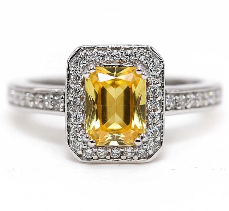 2CT Heat Treated Yellow Topaz 925 Solid Sterling Silver Ring Sz 6 PC13-7