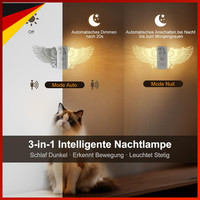 Led Nachtlicht Mit Bewegungsmelder 3 Modi 500Mah Akku Warmweiß 3000K 2 StüCk