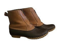 Vintage LL Bean Duck Boots Men s 9 Sherpa Lined Zip Muck Ankle Boots Made In USA