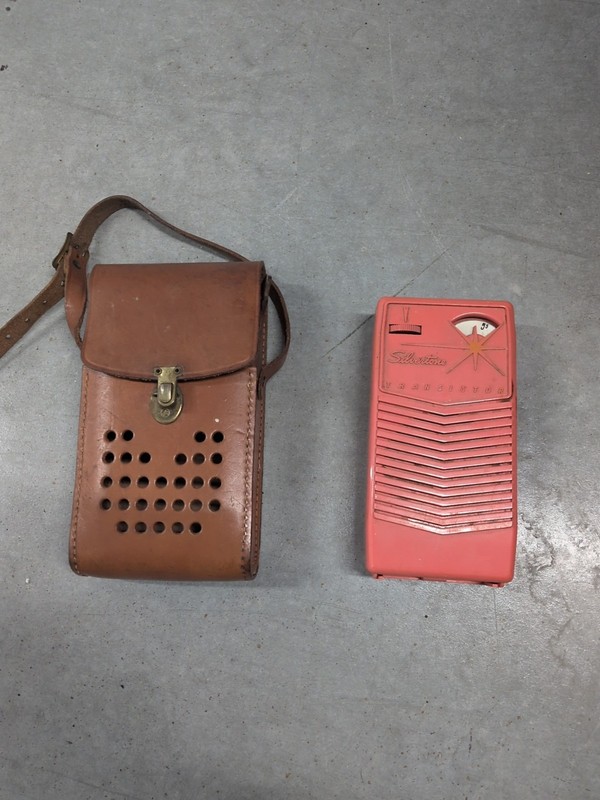 SILVERTONE Model 207 AM Radio  Coral In Color