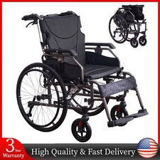 Foldable 37lb Wheelchair Aluminium Multi-functional Manual Medical Transport FDA