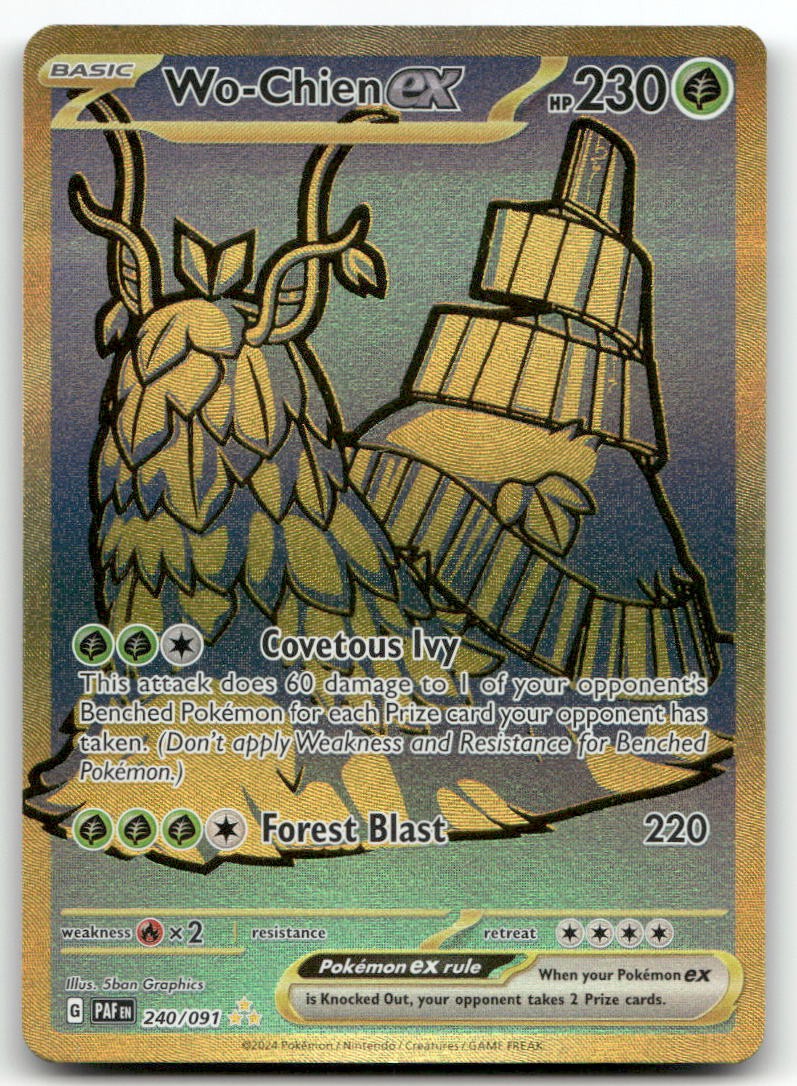 Wo-Chien ex 240/091 Hyper Rare Paldean Fates Pokemon Holo LP