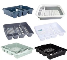 Plastic Large Dish Drainer Kitchen Sink Plate Cup Utensil Holder Cutlery Rack
