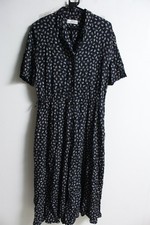 St Michael Vintage M&S Womens 80s Front Button Tea Dress - Blue - Size 18 (b8)