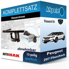 Für Peugeot 207 Fliessheck 02.06- AUTO HAK Anhängerkupplung abnehmbar + 13polig
