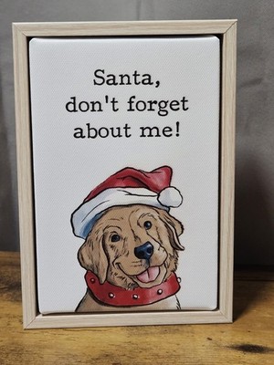 NWT ''DONT FORGET ABOUT ME'' Santa Christmas Dog Lovers Tabletop Collectible Block