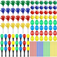 120 Pcs Musical Instruments Learning Percussion Toy Include 24 Plastic Egg Sh...