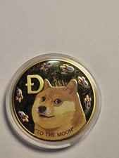 Physical Dogecoin Commemorative Coin Gold Plated Collection Collectible (1 Coin)