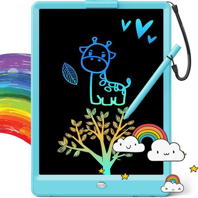 10 In. LCD Writing Tablet Doodle Board Colorful Drawing Tablet Writing Pad in Bl