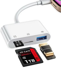 Lightning SD/TF Card Reader Adapter for iPhone 13/12/11