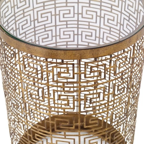 Uttermost 25046 Gold Algernon 13-1/2"L Glass & Iron Accent Table - Picture 2 of 2
