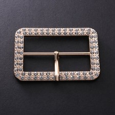 1 PC 40mm Crystal Belt Buckle Rhinestone Single Prong Buckle Hardware Accessory