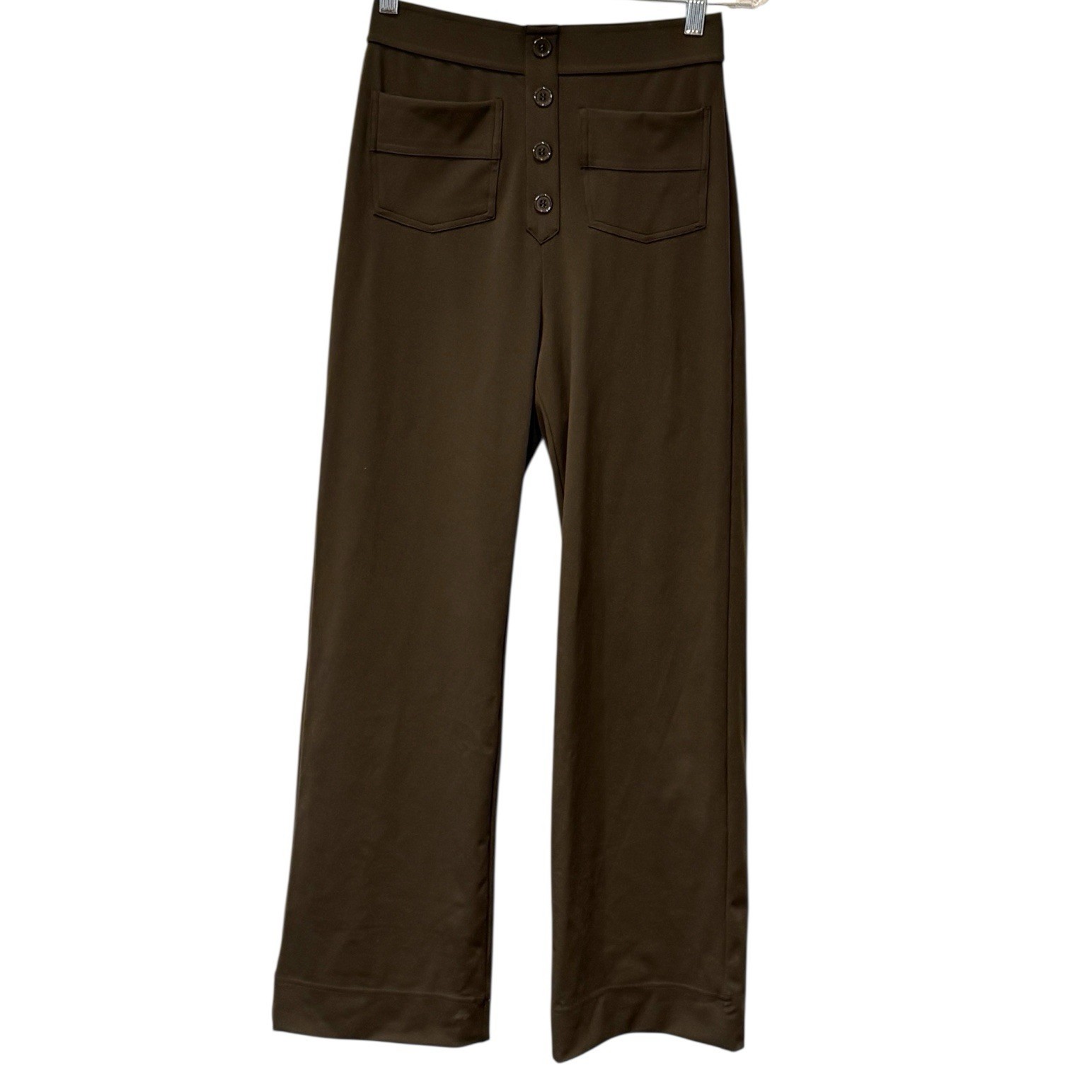 HALARA Green High Waisted Straight Leg Pants with Multiple Pockets