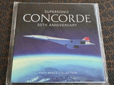 2019 Fifty Pence 50p Concorde 50th Anniversary Supersonic Guernsey 3 Coin Set