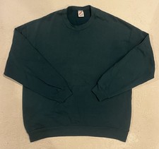 Vintage 90s Jerzees Blank Sweatshirt Adult Size 2X Green Crewneck Made in USA