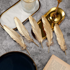Gold Goose Feathers for Crafts - 6-8 Inch 60 Pcs Natural Feathers for Wedding...