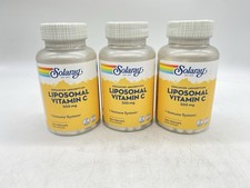 Solaray Liposomal Vitamin C 500 mg - Immune System - 3 Pack - 100 Veg caps Each