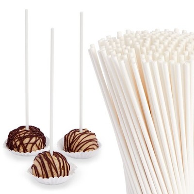 Long Cake Pop Sticks - 200 Pack, 8-Inch White - For Cake Pops, Rice Crispy Tr...