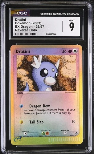CGC 9 MINT Dratini 26/97 EX Dragon Reverse Holo Pokemon Card