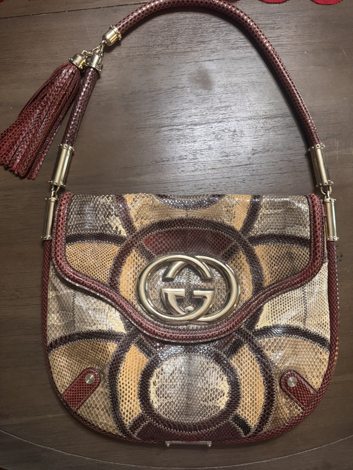 Gucci Britt GG Patchwork Croco/Python/Authentic R… - image 1