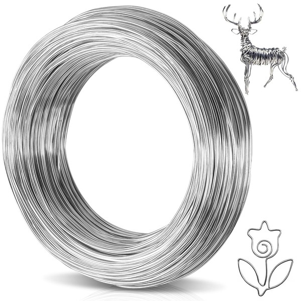 Aluminium Basteldraht 1Mm 40M Schmuckdraht Silber Draht Handwerk Skulpturen DIY-image