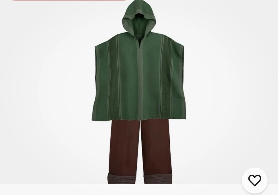 Poncho com capuz verde fantasia Disney Store Encanto Bruno e calça marrom tamanho 9/10  - Imagem 2 de 2
