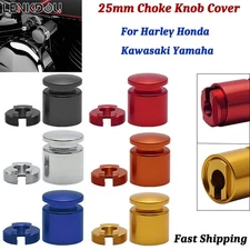 21/25mm Choke Knob Cover Kit For Harley Big Twin Sportster XL883 Kawasaki Yamaha