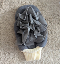 NEW Exfoliating Gloves Shower Bath Lathering body scrubber grey FREE SHIPPING
