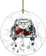 2022 1st First Christmas Engaged Ornament Engagement Gift for Him Couple Pres...