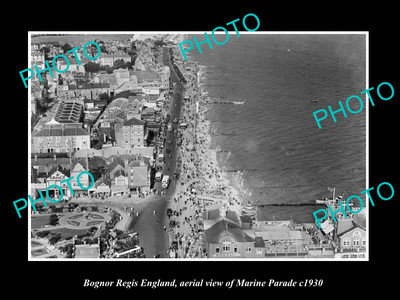 OLD 6 X 4 HISTORIC PHOTO OF BOGNOR REGIS ENGLAND VIEW OF MARINE PARADE ca1930