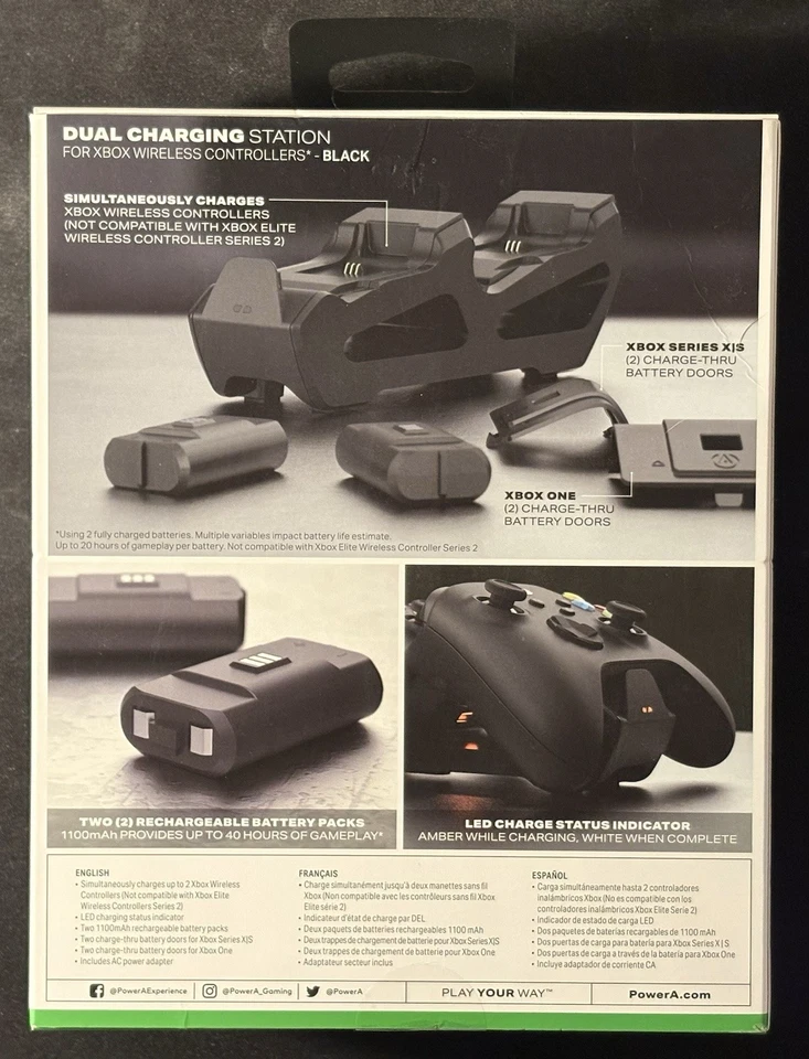 PowerA Dual Charging Station For Xbox Series X|S Xbox One Charge Black - Image 2 of 4