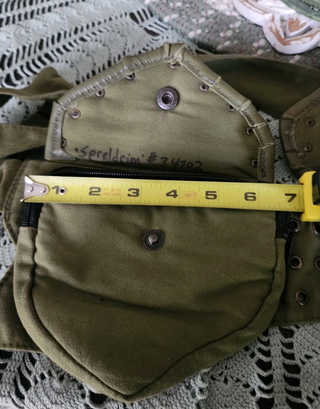 Grichels Leather Green Fanny Pack Belt Bag Beautifully Detailed Great Color!