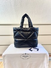 Original Prada Tasche Nappa soft Tote padded puffer down logo bag all black