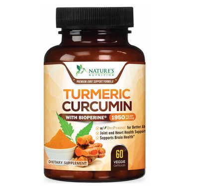 Turmeric Curcumin Highest Potency 95% 1950mg with BioPerine Black Pepper Extract