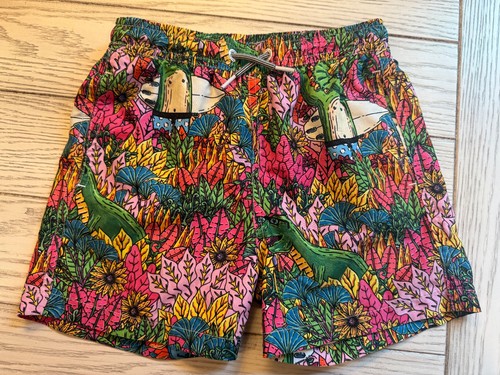 Boardies Apparel boys swim shorts 5/6 dinosaur jungle print lined w/ pockets