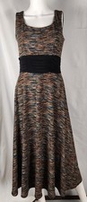Perceptions Abstract Ruched Waist Classic/SlowFashion/Old-Money Midi Dress 8